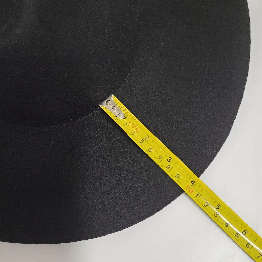 LINA OSORIO Handmade Black Wool Felt Fedora Hat - Picture 10 of 12